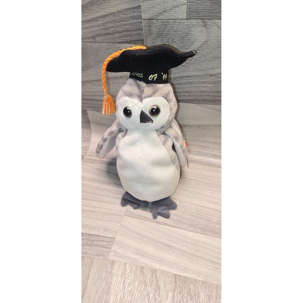 Ty Beanie Baby - WISER the 1999 Graduation Owl 7" Stuffed Animal Toy